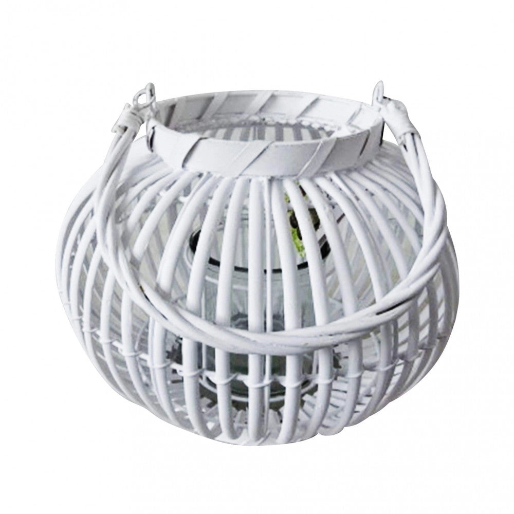 Lanterna Georgie in Vimini Bianco