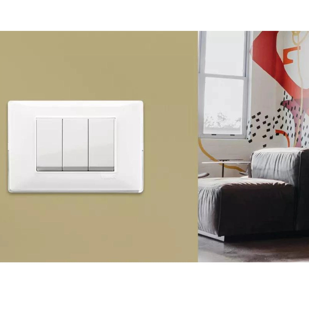 Placca classica 4 moduli serie plana vimar 14654 *** colore bianco, confezione 1