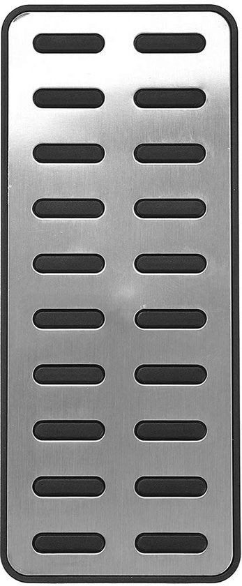 Sostegno Sportivo per Piedi - Design Sportivo - Sostegno per Piedi Auto - Sostegno per Piedi in Alluminio - Sostegno per Piedi per KIA - Sostegno per Piedi Nero/Argento - Dimensioni 20.4cm x 8.7cm - Sostegno per Piedi con Supporto