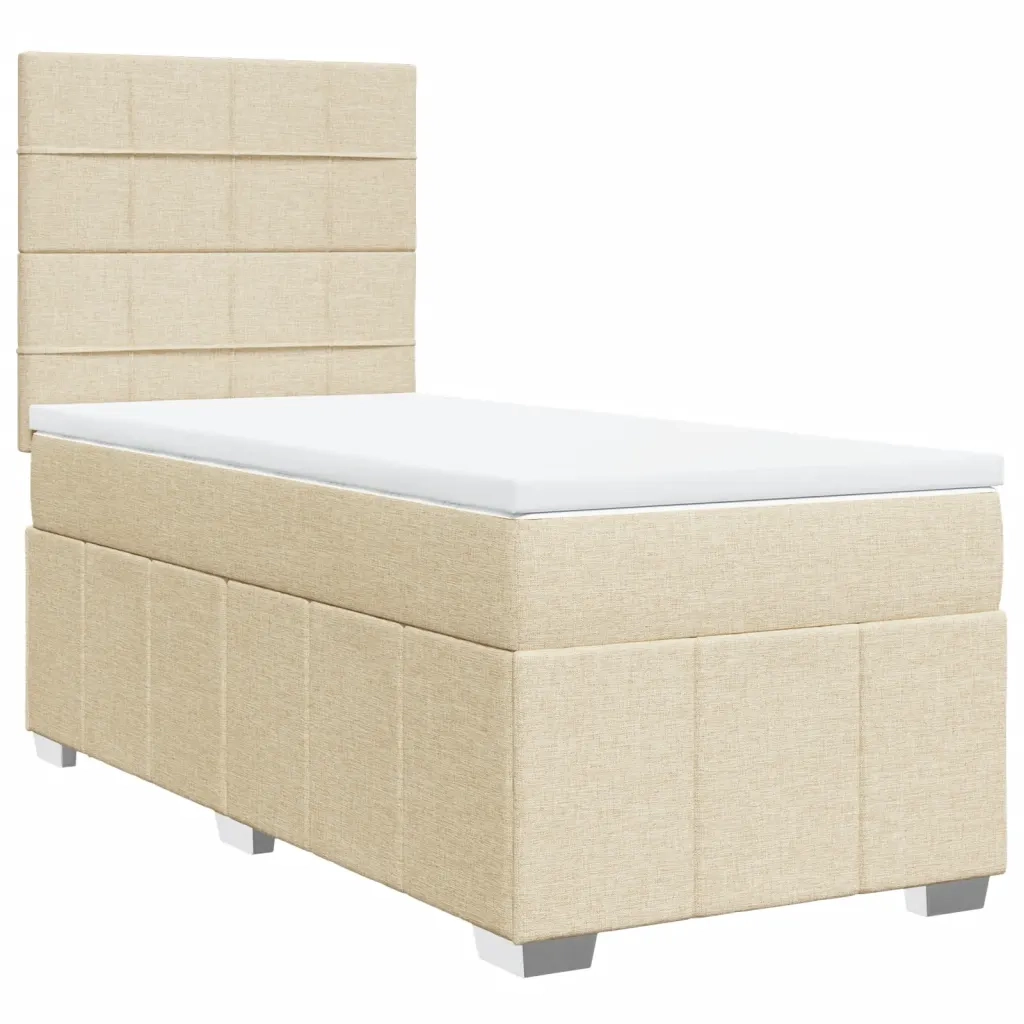 Giroletto a Molle con Materasso Crema 90x200 cm inTessuto