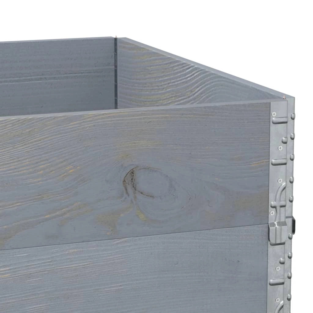 Fioriera rialzata per piante fiori terrazzo giardino 120 x 80 cm legno massello di pino grigio 02_0037405