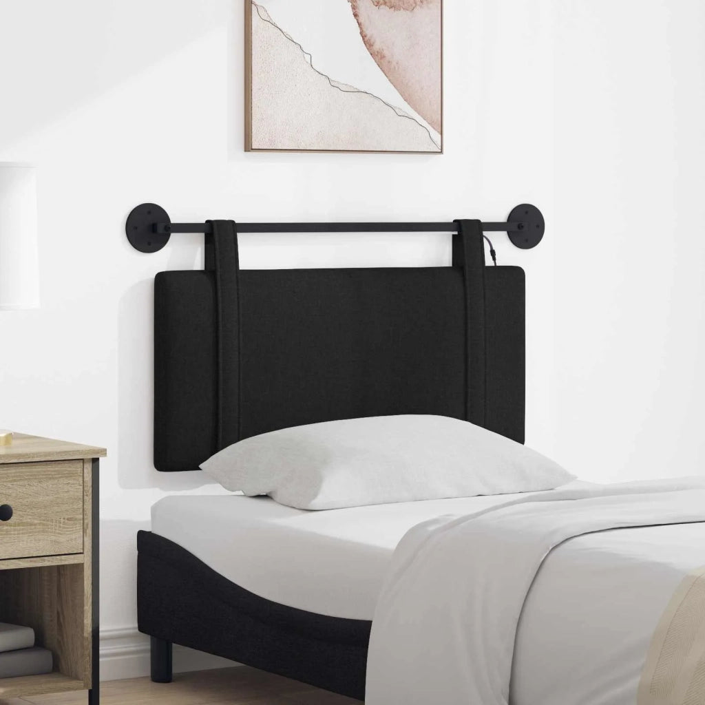Testiera sospesa Con luce LED Nero Tessuto 3423819