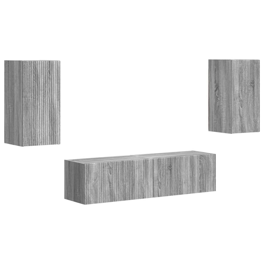 Set mobile TV 4 pcs Grigio Sonoma Legno multistrato 3409156
