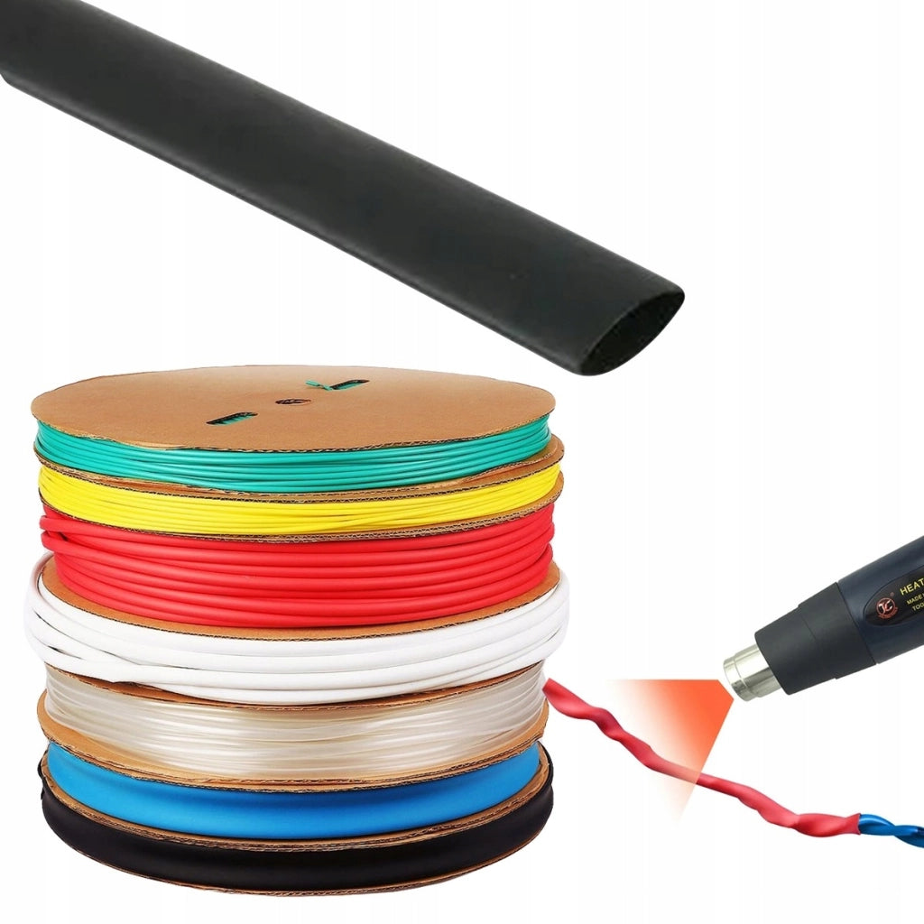 Tubo Termorestringente Nero 90mm 1m – Flessibile e Autoestinguente | Riduzione 2:1, Resistente UV, Isolamento Elettrico