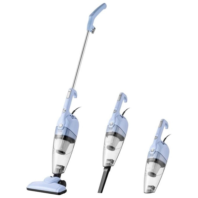 Comfee CCS2160BG - Scopa elettrica con filo 3 in 1, serbatoio 0,5 L, potenza 600 W, filtraggio HEPA ciclonico, rumorosita' 68 dB, funzione handheld, spazzola rotante, colore Bianco-azzurro