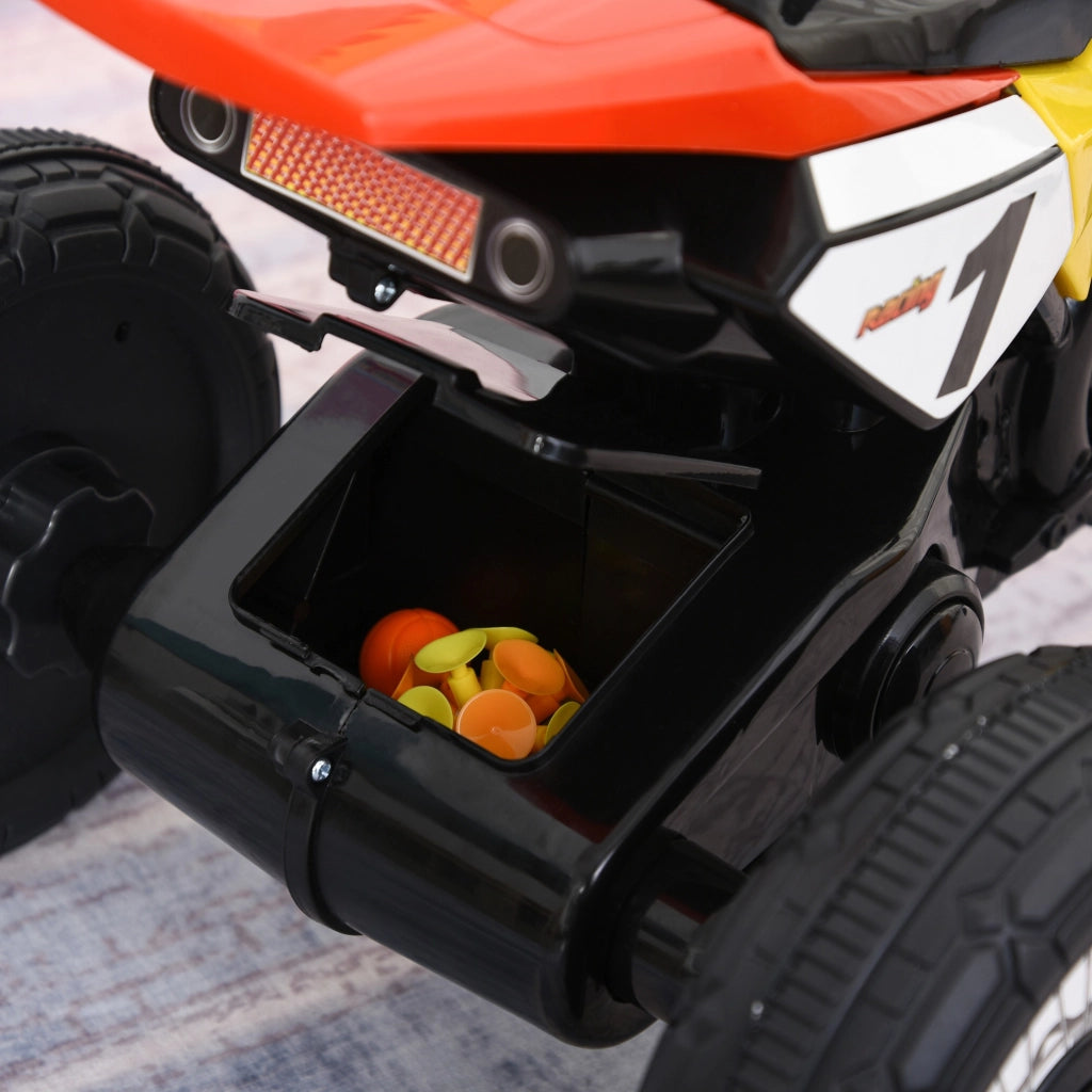 EasyComfort Triciclo per Bambini Stile Moto a Pedali con Luci e Suoni, 3 Ruote Larghe, Età 18-36 Mesi, 71x40x51cm, Rosso