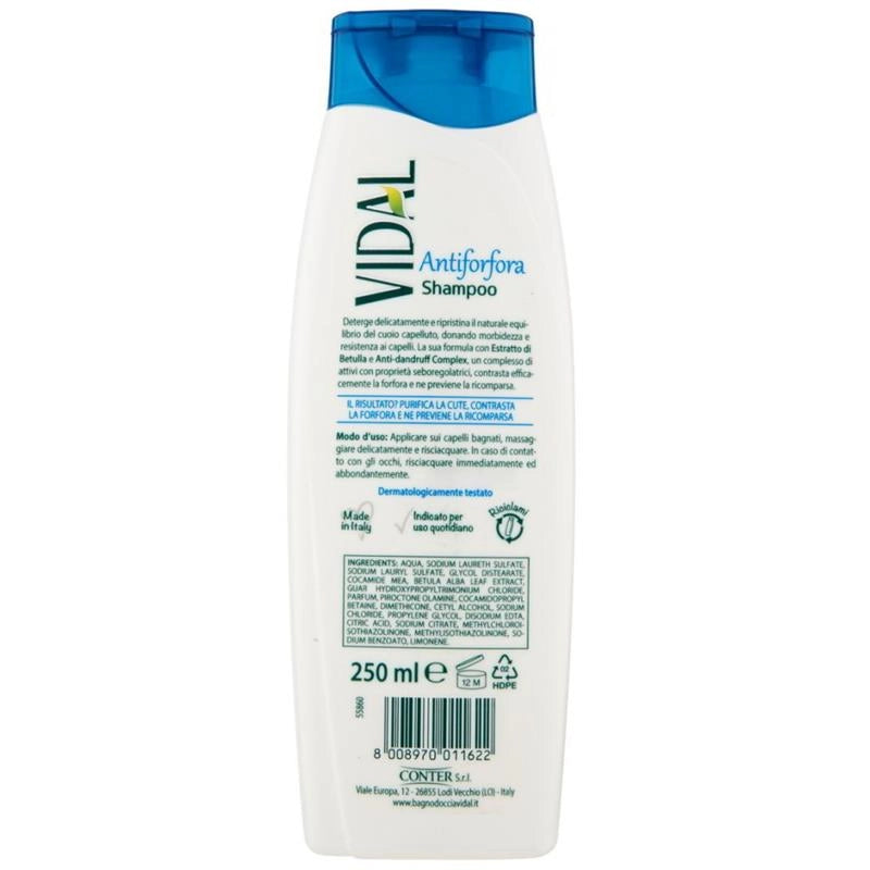 VIDAL SHAMPOO ANTIFORFORA CON ESTRATTO DI BETULLA 250 ML