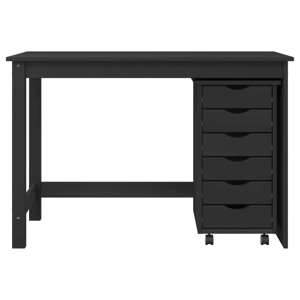 Set Scrivania | Tavolo da Ufficio e mobiletto su ruote MOSS 2 pz Nero