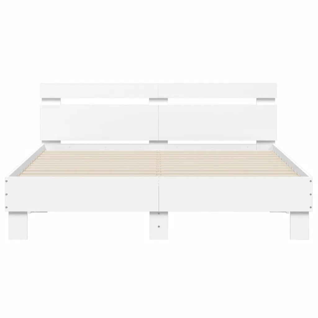 Giroletto con Testiera e LED Bianco 140x190 cm 3207560