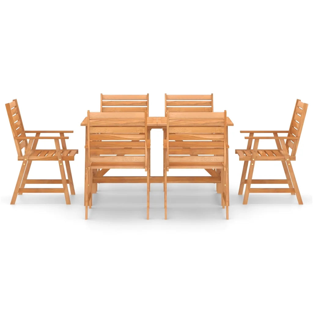 Set da Pranzo da Giardino 7 pz in Legno Massello di Acacia