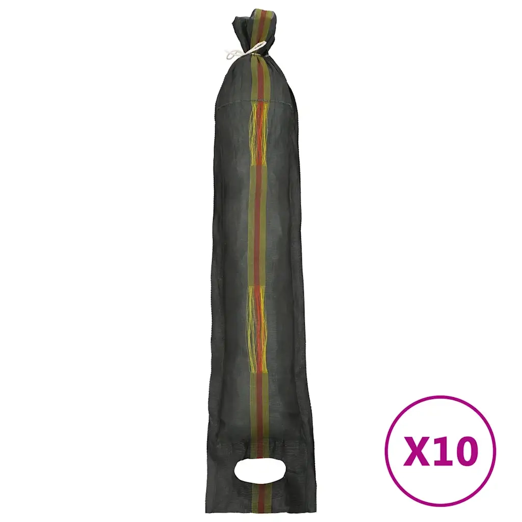 Sacchi di Sabbia 10 pz Verde Scuro 103x25 cm in HDPE 154881