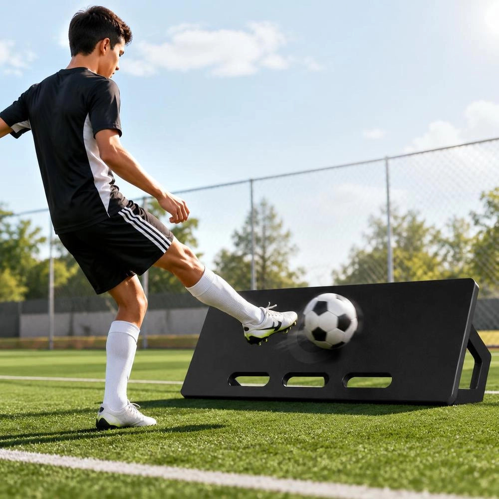 Football Rebound Board, Portable Rebound Wall 80 X 30 Cm, HDPE Rebounder Equipment With 2 Rebound Angles, Training Board Rebounder Kicker For Football Training Passing And Shooting Drills