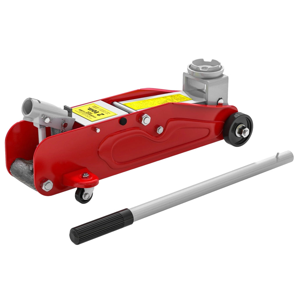 Cricco Idraulico 2 Tonnellate ¨C Minimal ¨C Rosso e Giallo, Altezza Regolabile 12-30 cm