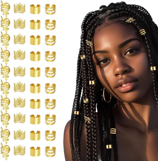 Accessori per capelli in alluminio - 40 pezzi - Dreadlocks/Sieraden - Vlechtwerk - Verstelbaar - Accessori per capelli