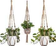 Porta piante in corda di cotone - Interno e esterno - Decorazione per soffitto, balcone, parete - 88-90-92 cm