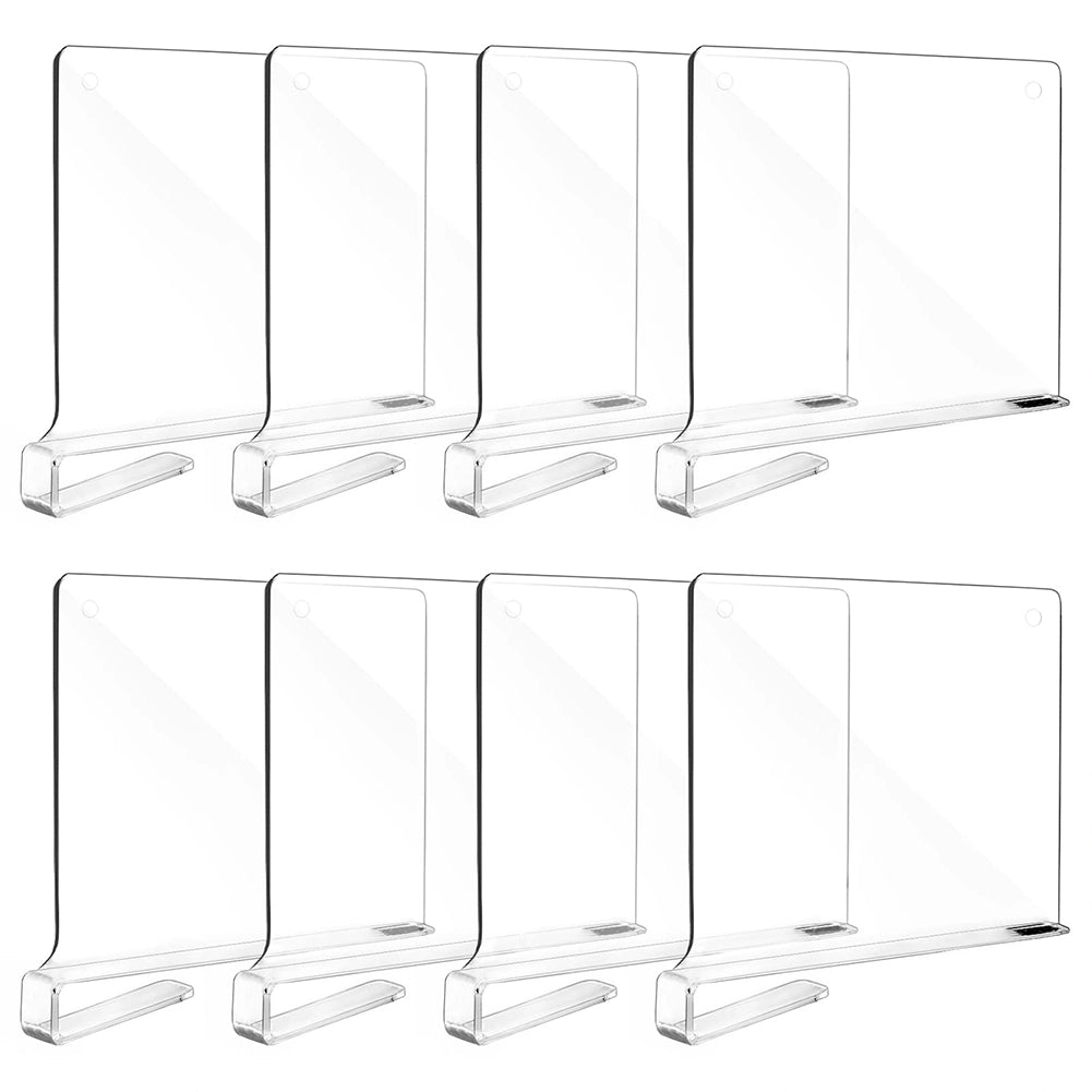 8 x Divisori Acrilico Trasparente Mensole Organizer Armadio Separatori x Scaffali