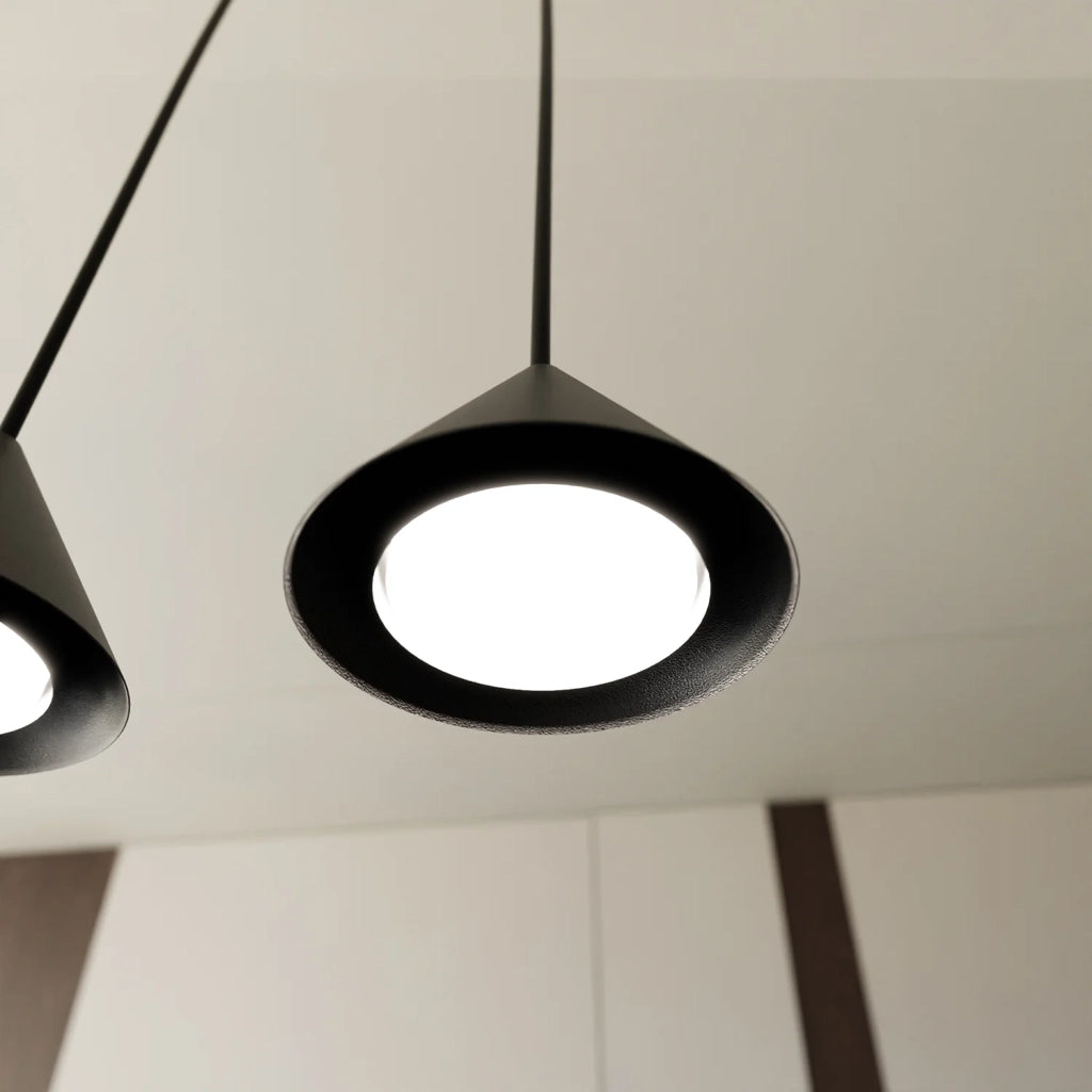 Sospensione Minimal Skadi 6 Luci In Acciaio Nero