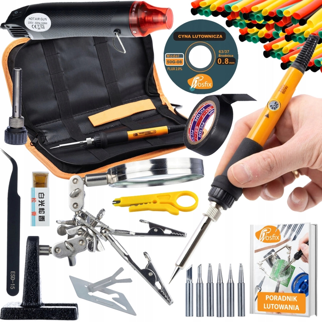 Set di Saldatura Rosfix ProFix 10 in 1 – Stazione Saldante 60W + Pistola Aria Calda 300W + Accessori