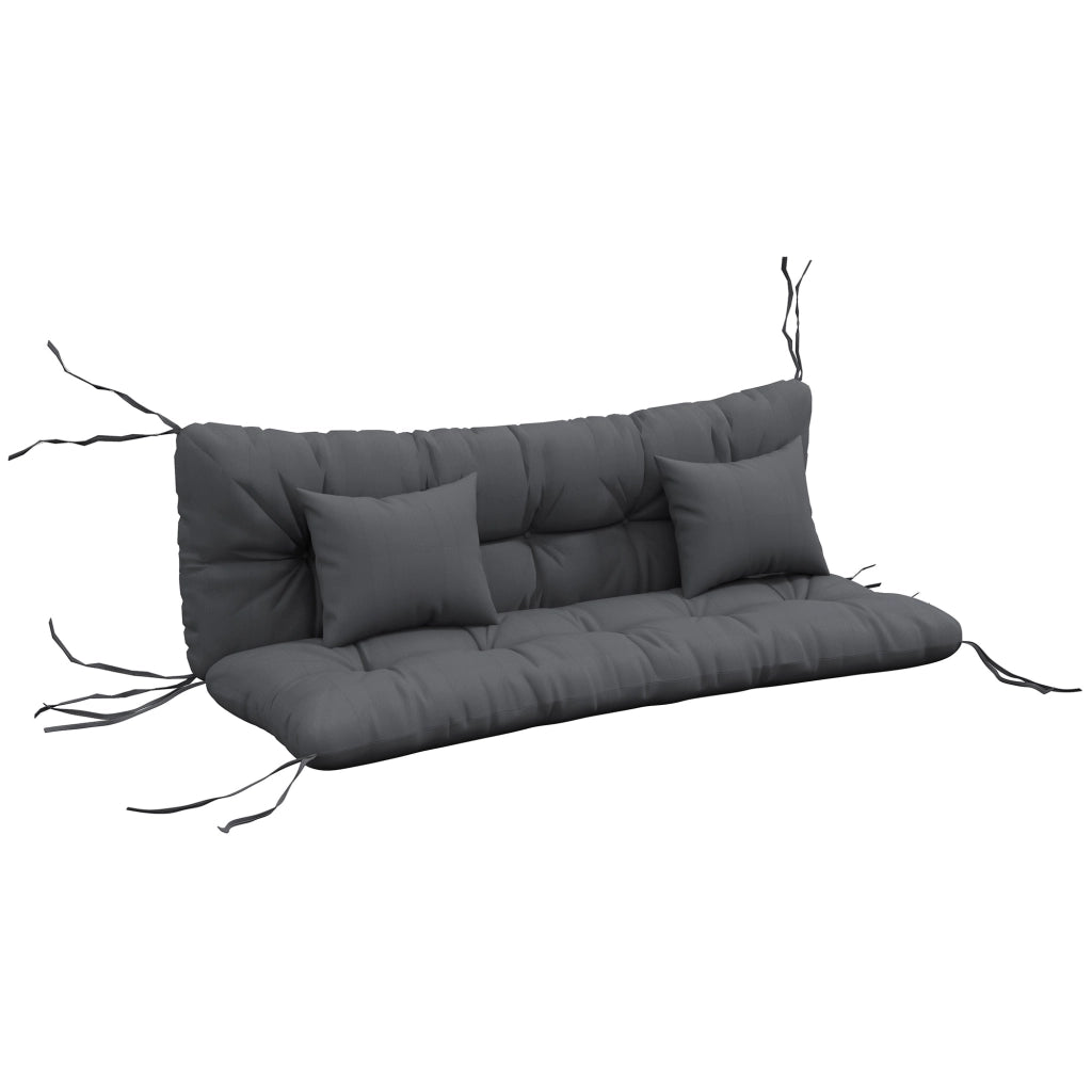 Set 4 Cuscini da Giardino con Imbottitura ¨C Minimal ¨C Poliestere Grigio Carbone