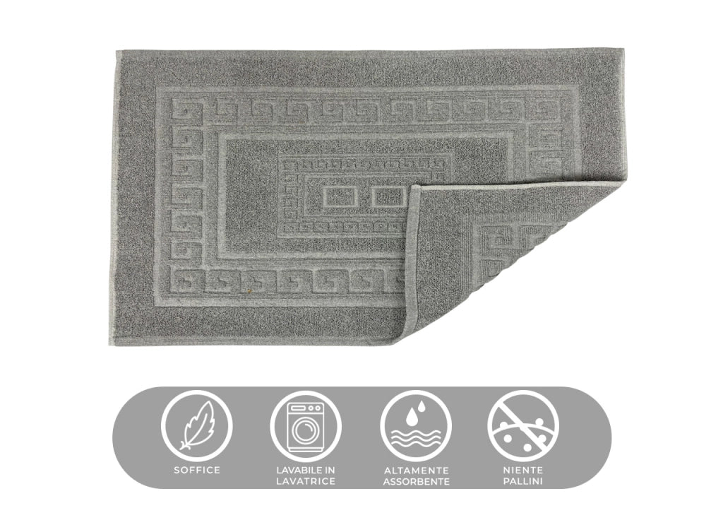 Tappeto Da Bagno Disegno Torino Colore Grigio - 45x60 - Grigio