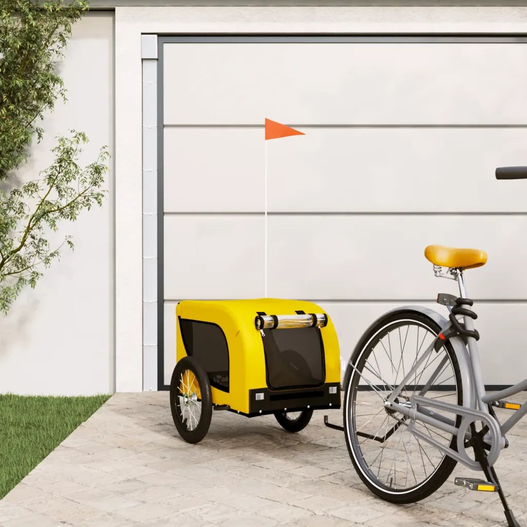 Rimorchio da Bici per Animali Giallo e Nero Oxford e Ferro 94001