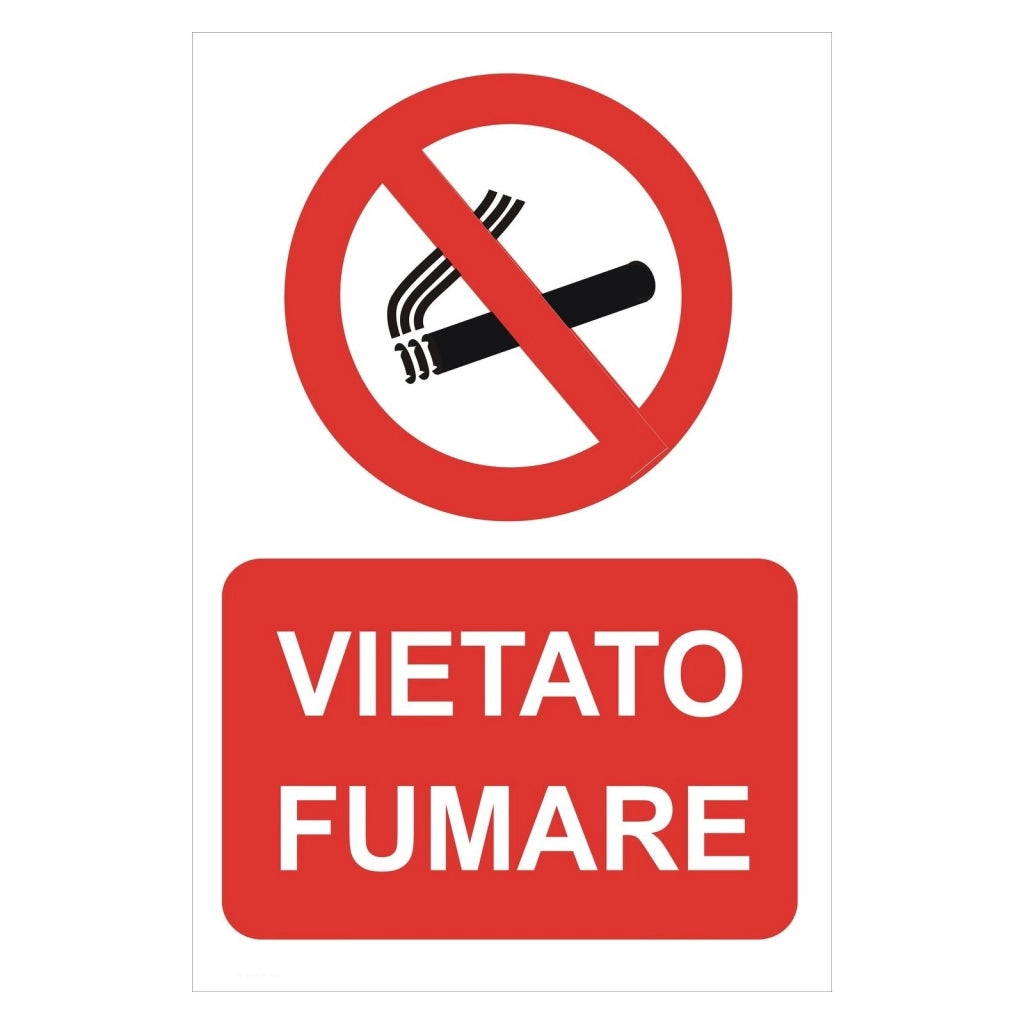 CARTELLO 'VIETATO FUMARE' 20x30 cm - 10 pezzi