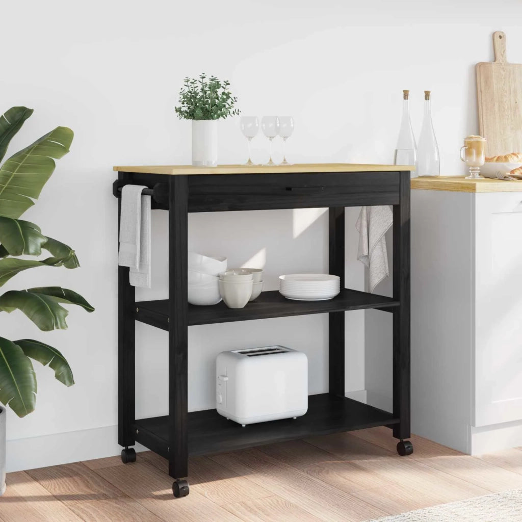 Carrello da Cucina MONZA Nero 84 x 40 x 88,5 cm
