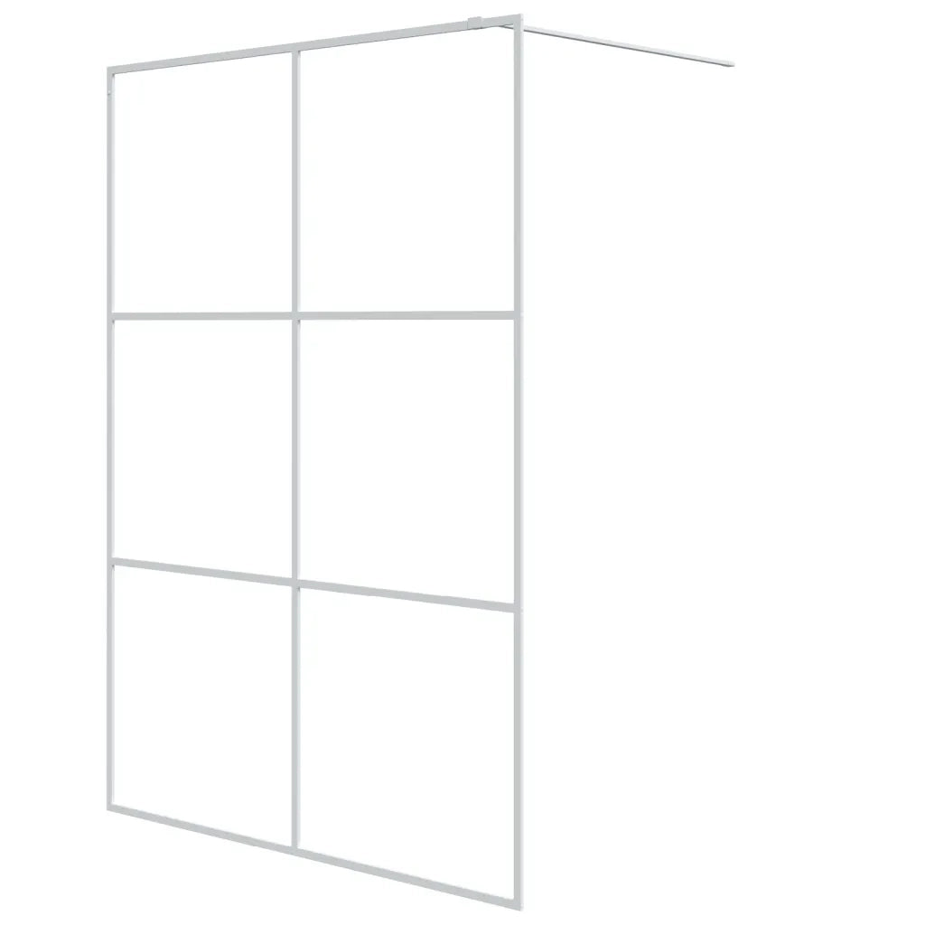 Parete Doccia Walk in Bianca 140x195 cm Vetro Trasparente ESG 152124