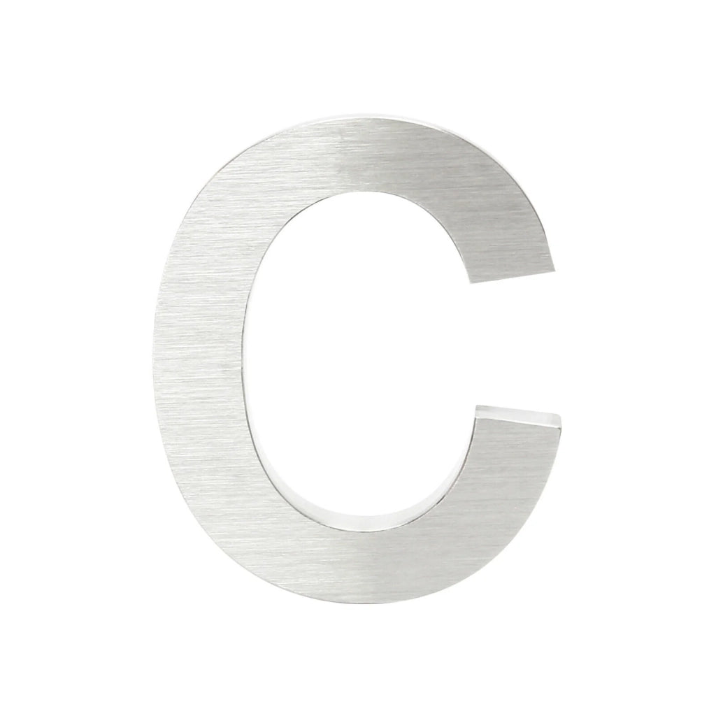 Targa numero civico "c" acciaio sottile 15 cm Arial 3D hardware di montaggio 16_0001436