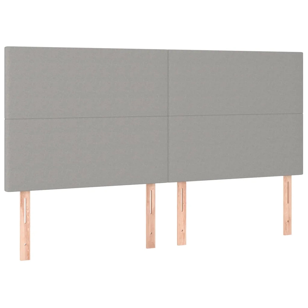 Testiera | Testata Grigio Chiaro 200x5x118/128 cm Tessuto