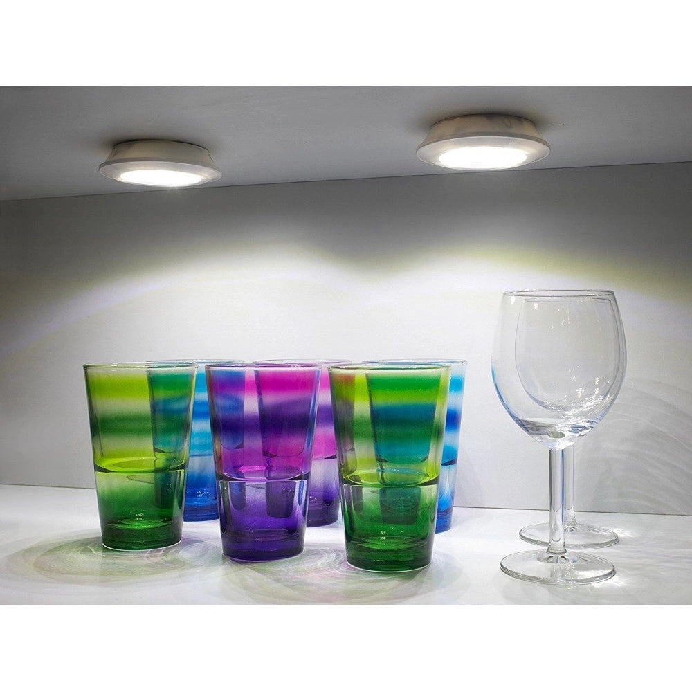 Trade Shop - Set 3 Luci Led Cob Illuminazione Con Telecomando Faretto Spot Timer -