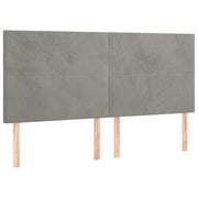 Testiera | Testata Grigio Chiaro 200x5x118/128 cm Velluto