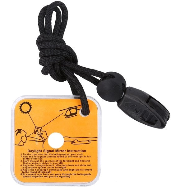 Specchio di Emergenza Acquatico - 57 x 57 x 7 mm - Compreso Lanyard