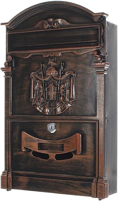 Cassaforte a cilindro in stile antico Ashford - 2 chiavi - alluminio - dimensioni WxH 260x410mm - materiale di fissaggio - nome della cassaforte - vetrata trasparente