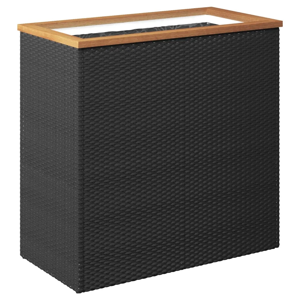 Fioriera Nera 80x40x80 cm in Polyrattan 319417