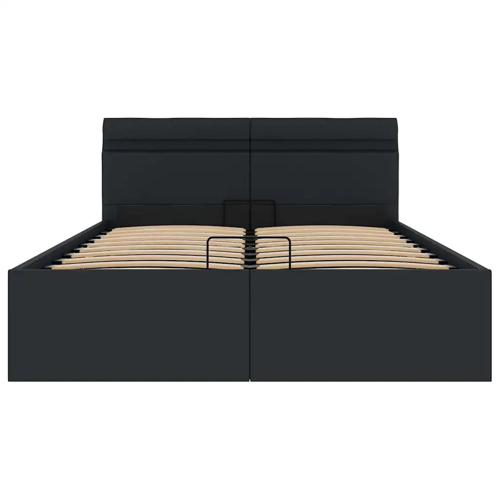 Giroletto Contenitore Idraulico LED Nero Similpelle 120x200 cm
