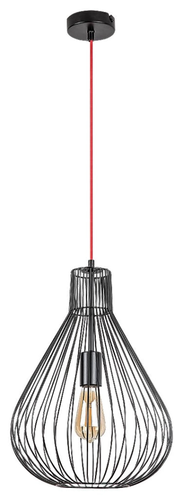 Lampada a sospensione industriale E27 nera Rabalux Zille