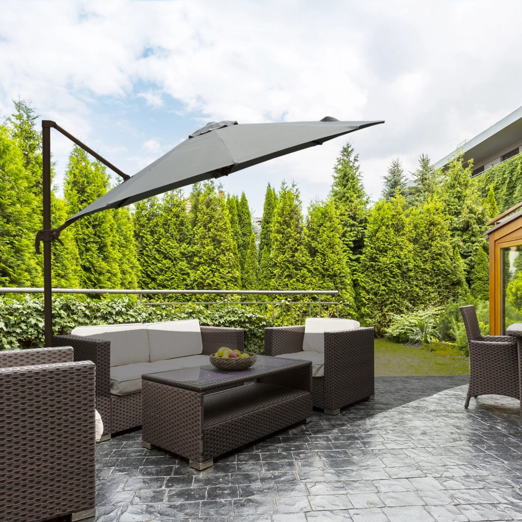 Ombrellone da Giardino ¨C Minimal ¨C Grigio, ?2.95x2.5 m
