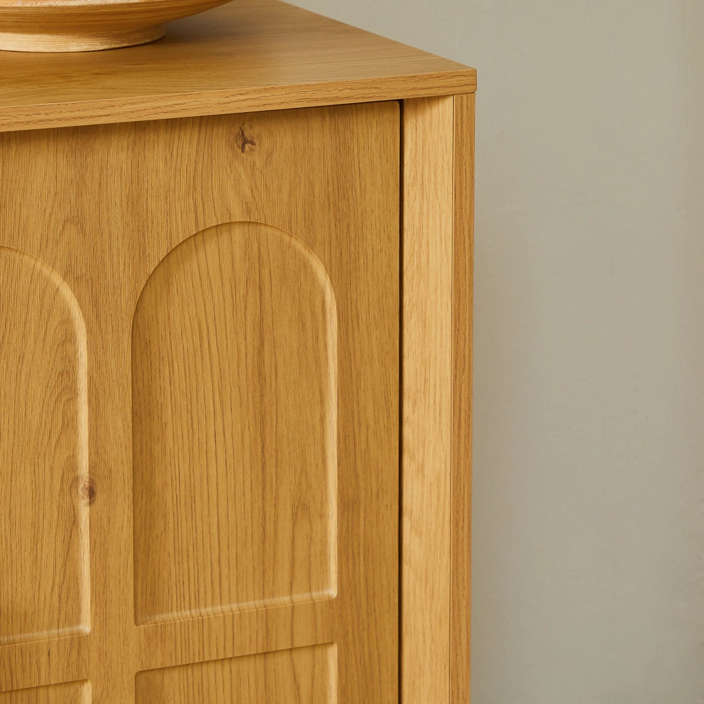 Credenza Vetrina con Ante ¨C Xylo ¨C Legno Naturale, Mobile TV Soggiorno 169x40x80 cm
