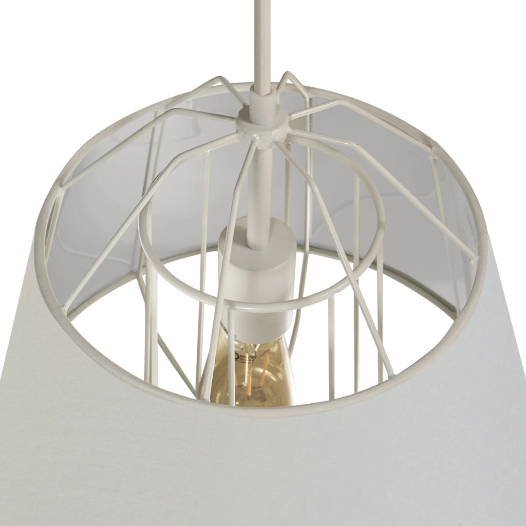 Lampada a sospensione Falun bianco/argento E27 Polux