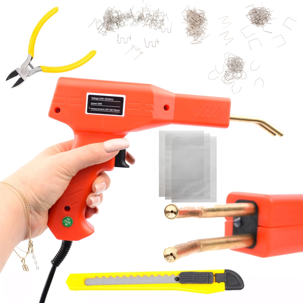 Graffettatrice per Plastica con Valigetta – Set con 200 Graffette e 3 Reti 20x15cm