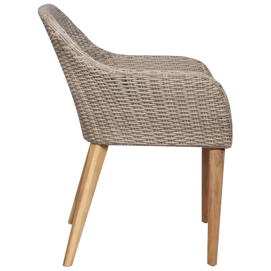 Set da Pranzo da Giardino 7 pz in Polyrattan Marrone