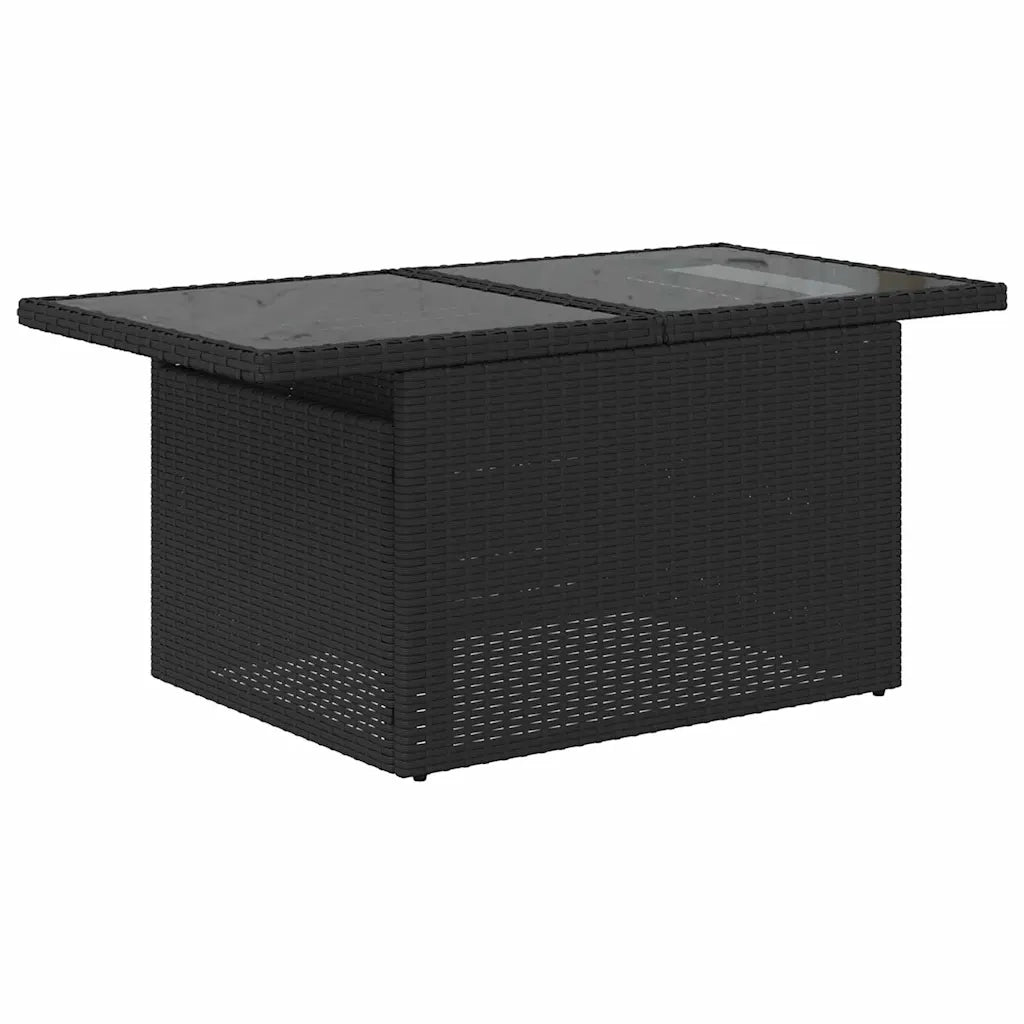 Set Divano da Giardino con cuscino 9 pcs Nero Poly Rattan 3359820