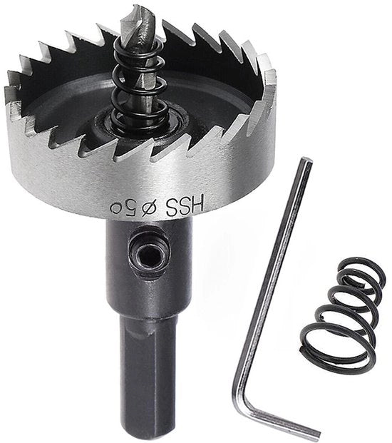 Sega a Tosa Alta Velocità - Trattamento HSS Acciaio - Resistente allo Shock - Dimensione Lame 50mm - Profondità Foro 15mm - Alta Resistenza al Usura