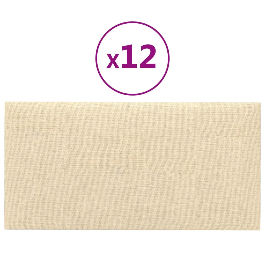 Testiera | Testata da Parete 12 pcs Crema 30 x 15 cm Tessuto