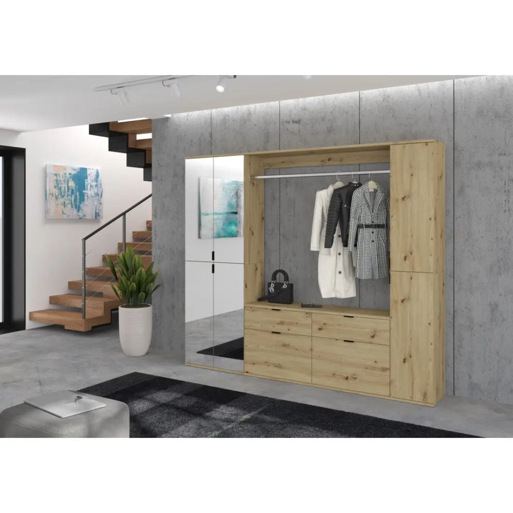 Mobiletto con 4 cassetti - Rovere chiaro - BODITE