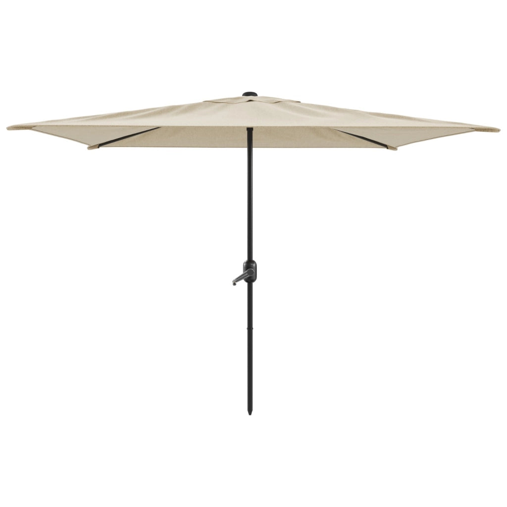 Ombrellone Rettangolare 3 x 2 M Da Giardino Parasole Per Balcone Con Air Vent Apertura A Manovella Anti UV Idrorepellente Per Mare Spiaggia Piscina Terrazzo Design Bahamas Beige