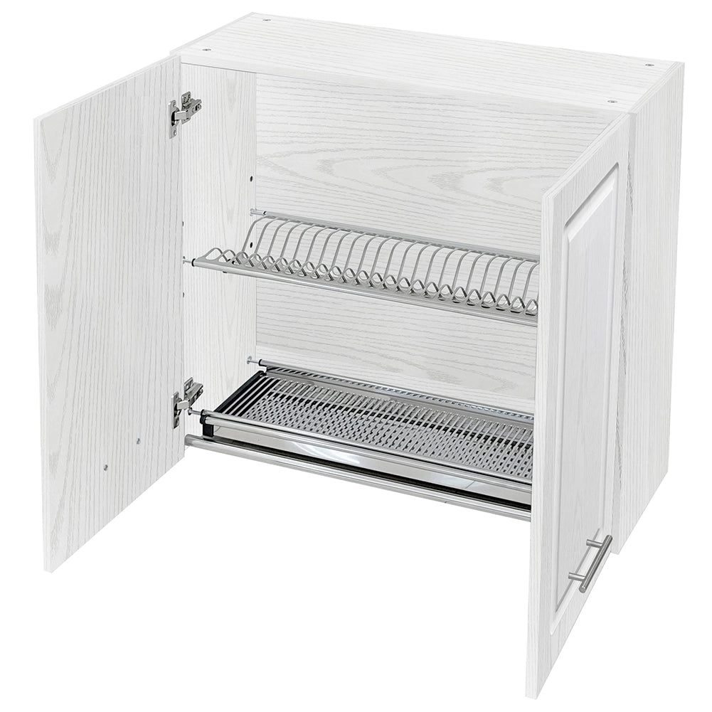 Pensile da Cucina Scolapiatti Sistema Raccogli Gocce Mobile Bianco Frass. Classico 80cm