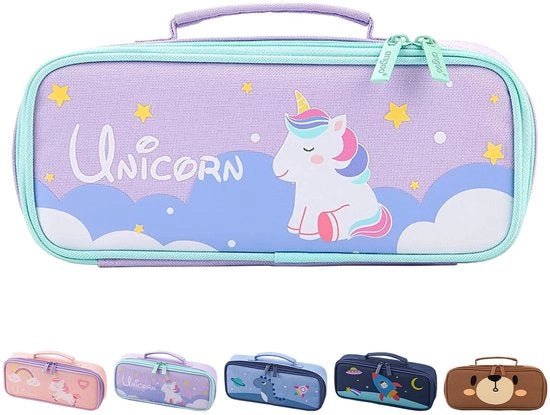 Etui per bambine, etui unicornio per la scuola materna con grande capacità, etui unicornio, bello e carino, adatto per bambine come regalo scolastico (solo UN etui, senza penna)