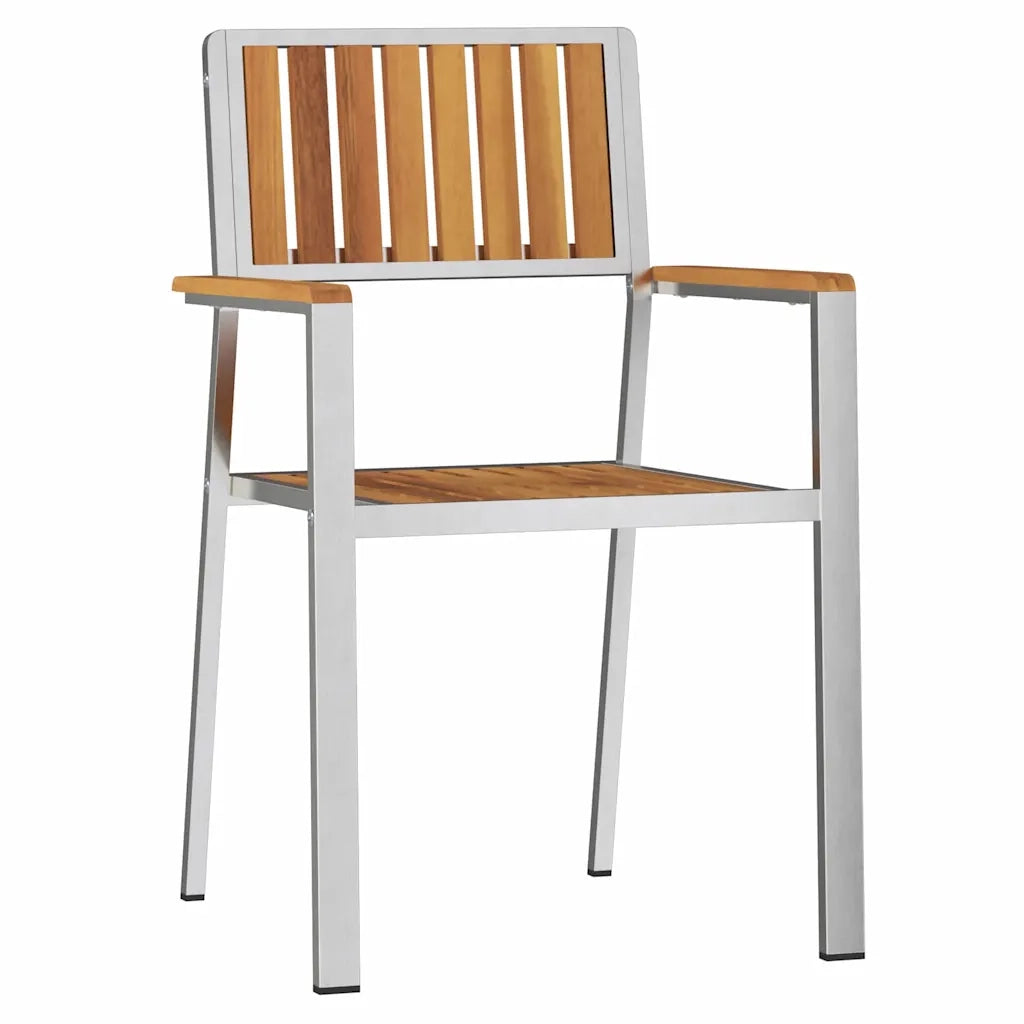 Sedia da Giardino 4 pcs Marrone Legno di Acacia Massello 42006202
